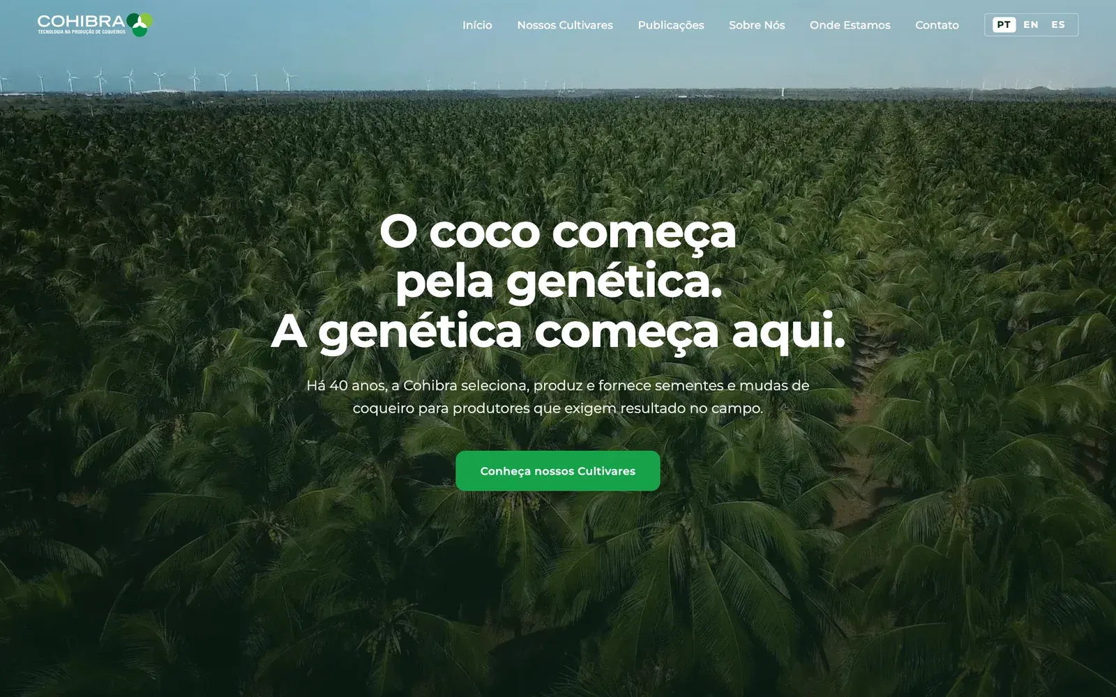 Site da Cohibra no computador
